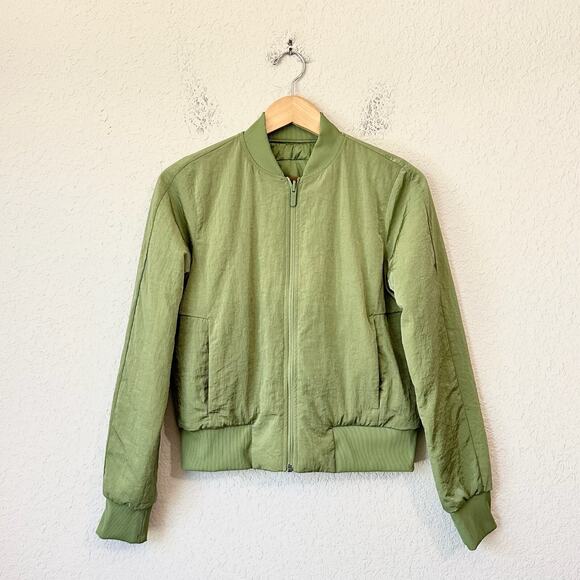 LULULEMON Non-Stop Bomber Jacket Green Foliage Insulated Reversible - Picture 1 of 16